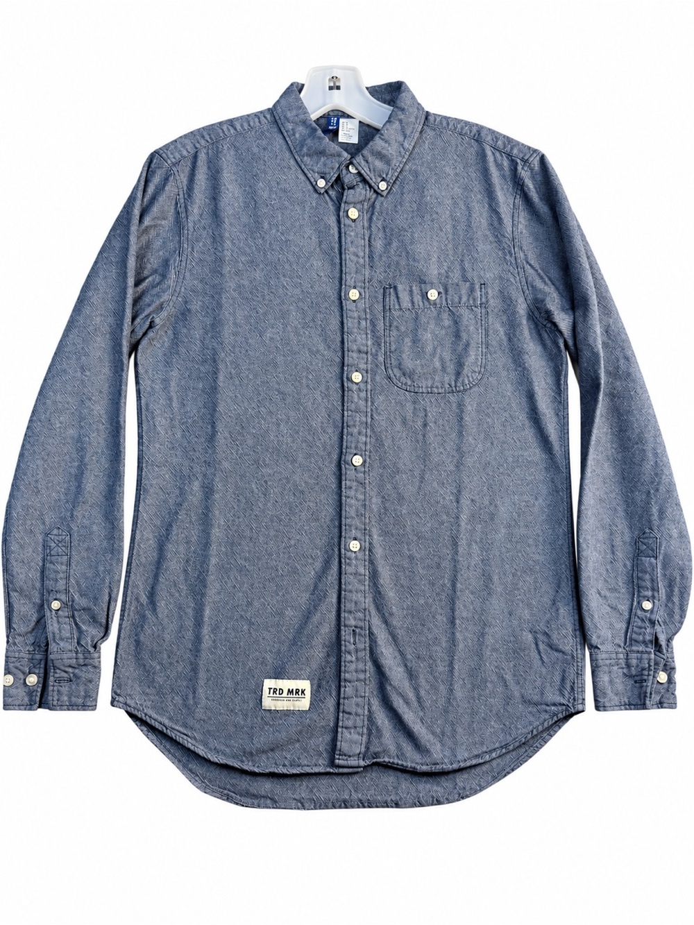 H&M Men's Chambray Blue Button-Down Shirt